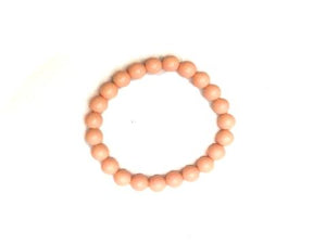 Heat Coloring Shell Pearl Salmon Pink Bracelet 8Mm