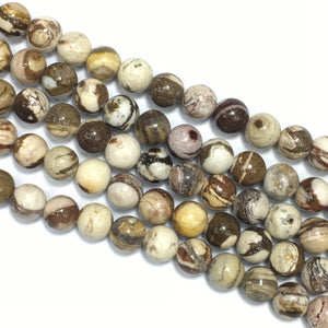 Australian Zebra Big Hole Round Beads 8mm