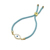 Copper Evil Eye Horse Eye 10X17mm Polyester Rope Bracelet