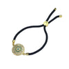 Copper Evil Eye Coin 20mm Polyester Rope Bracelet