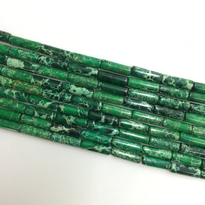 Green Impression Jasper Tube 4X13mm