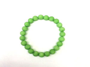 Matte Color Jade Green Bracelet 6Mm