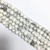 Howlite White Big Hole Round Beads 8mm