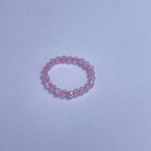 Rose Quartz Faceted Beads Ring 3mm