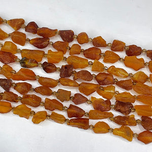 Baltic Amber Rough Nugget 10X18mm 15.5 in strand