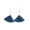 blue sponge coral Fun Quarter Circle Earrings
