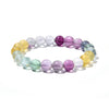 Rainbow Fluorite Round Beads Bracelet 8mm