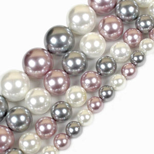 Assorted-02 Shell Pearl Round Beads 8mm