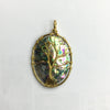 Abalone Hand-made Oval Shape Pendant 35X45mm