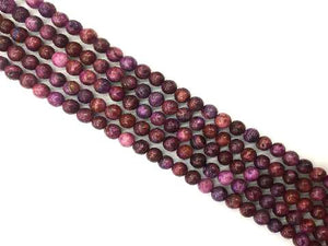 Crazy Lace Agate Purple Round Beads 4Mm