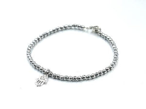 Hematite Silver Bracelet 3Mm
