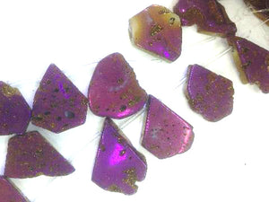 Agate Druzy Purple Free Form 8 Inch 20X28Mm