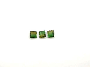 Glass Yellow Green Pillow Ring Surface 10X12Mm