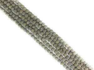 Lava Stone Ab Gray Round Beads 6Mm