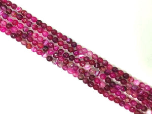 Color Rose Sardonyx Faceted Roundes 4Mm