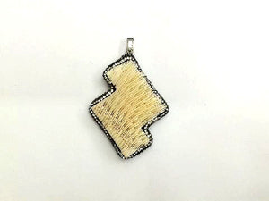 Treated Color Bamboo Coral White Pendant 38X52Mm