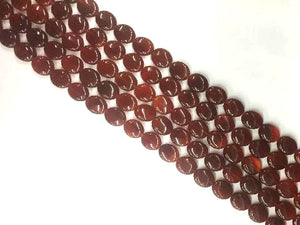 Red Agate Flat Oval 12X14Mm
