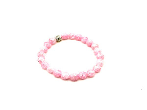 Color Crack Crystal Shamballa Pink Bracelet 8Mm
