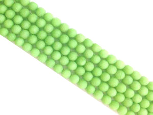 Matte Color Jade Light Green Round Beads 8Mm