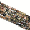 Black Texture Rhodonite Big Hole Round Beads 8mm