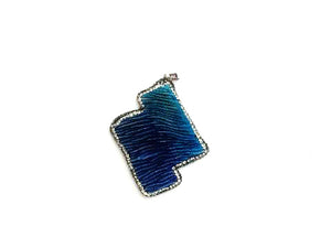 Treated Color Bamboo Coral Blue Pendant 38X52Mm