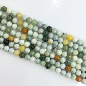 Multi Color Burma Jade Round Beads 10mm