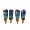 Mixed 7 Colours Stone Bullet Shape Pendant 15X40mm