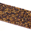 Tiger eye Super Precision Cut Cube 4x4mm