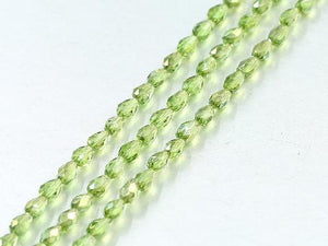 Thunder Polish Glass Crystal Ab Green Faceted Teardrop 3X5Mm