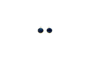 Agate Druzy Blue Earring A Pair 12Mm