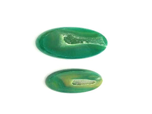 Color Agate Green Flat Oval Pendant 30X40-40X50