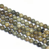 Green Silver Leaf Jasper Big Hole Round Beads 10mm