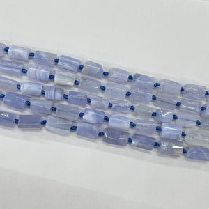 Blue Lace Agate Irregular Tube 7X12-8X14mm