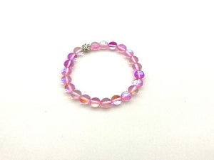 Candy Color Glass Shamballa Baby Pink Bracelet 8Mm