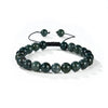 Moss Agate Round Beads Slide Bracelet 8mm