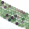 Rainbow Fluorite Big Hole Round Beads 8mm
