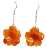 Dark carnelian  Flower Dangling Earrings