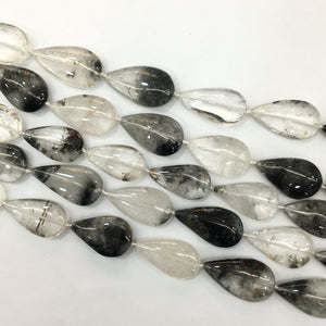 Black Phantom Crystal Freeform Pear Shape 15X25mm