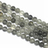 Gray Cloudy Quartz Big Hole Round Beads 10mm