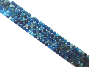 Matte Color Blue Sardonyx Round Beads 10Mm