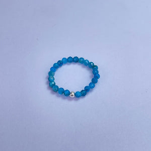 Apatite Faceted Beads Ring 3mm