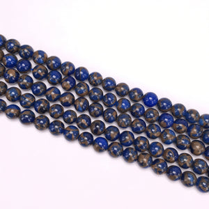 Blue Mosaic Quartz Round Beads 14mm