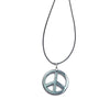 Hematite Peace Pendant 35mm Leather Cord Necklace