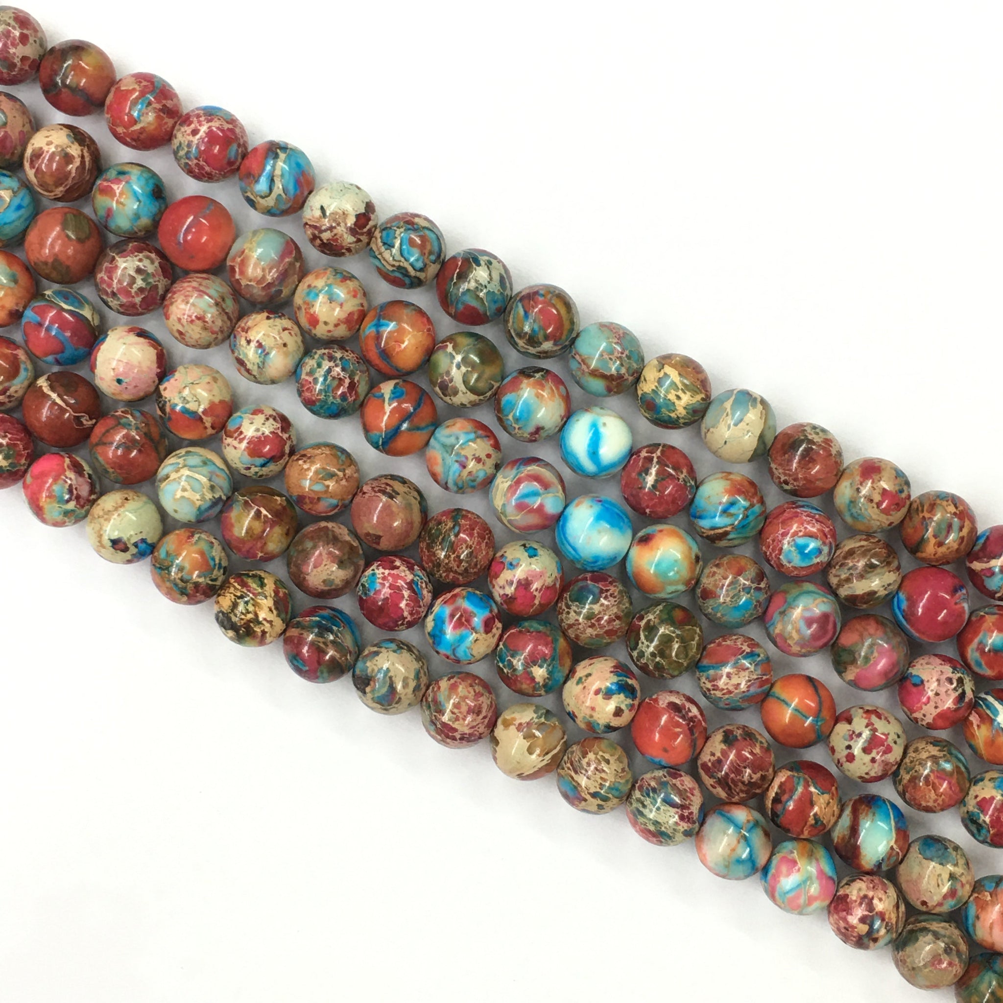 Gemstones - Rainbow Jasper Round Beads 8mm