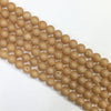 Plated Champagne Color Agate Druzy Round Beads 8mm
