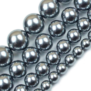 Gray Shell Pearl Round Beads 10mm
