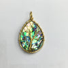 Abalone Hand-made Pear Shape Pendant 35X45mm