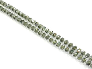 Glass Light Green Faceted Roundel 5X8Mm