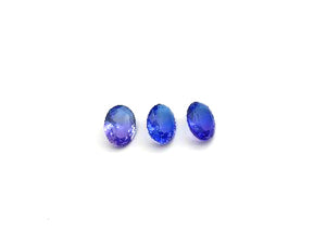 Glass Blue Flat Oval Ring Surface 12X16Mm