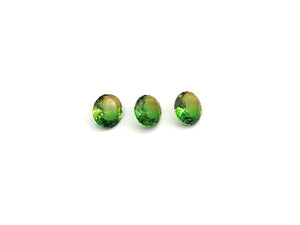 Glass Yellow Green Flat Oval Ring Surface 12X16Mm
